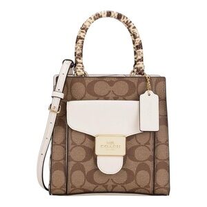 COACH PEPPER Mini Crossbody Signature Canvas Snakeskin Leather C7227 NWT